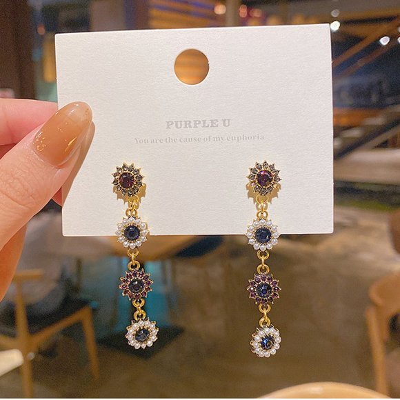 💙Rhinestones Statement Earrings - Picture 8 of 12